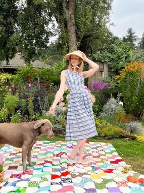 1950s Cotton Dress & Jacket Matching Set XS